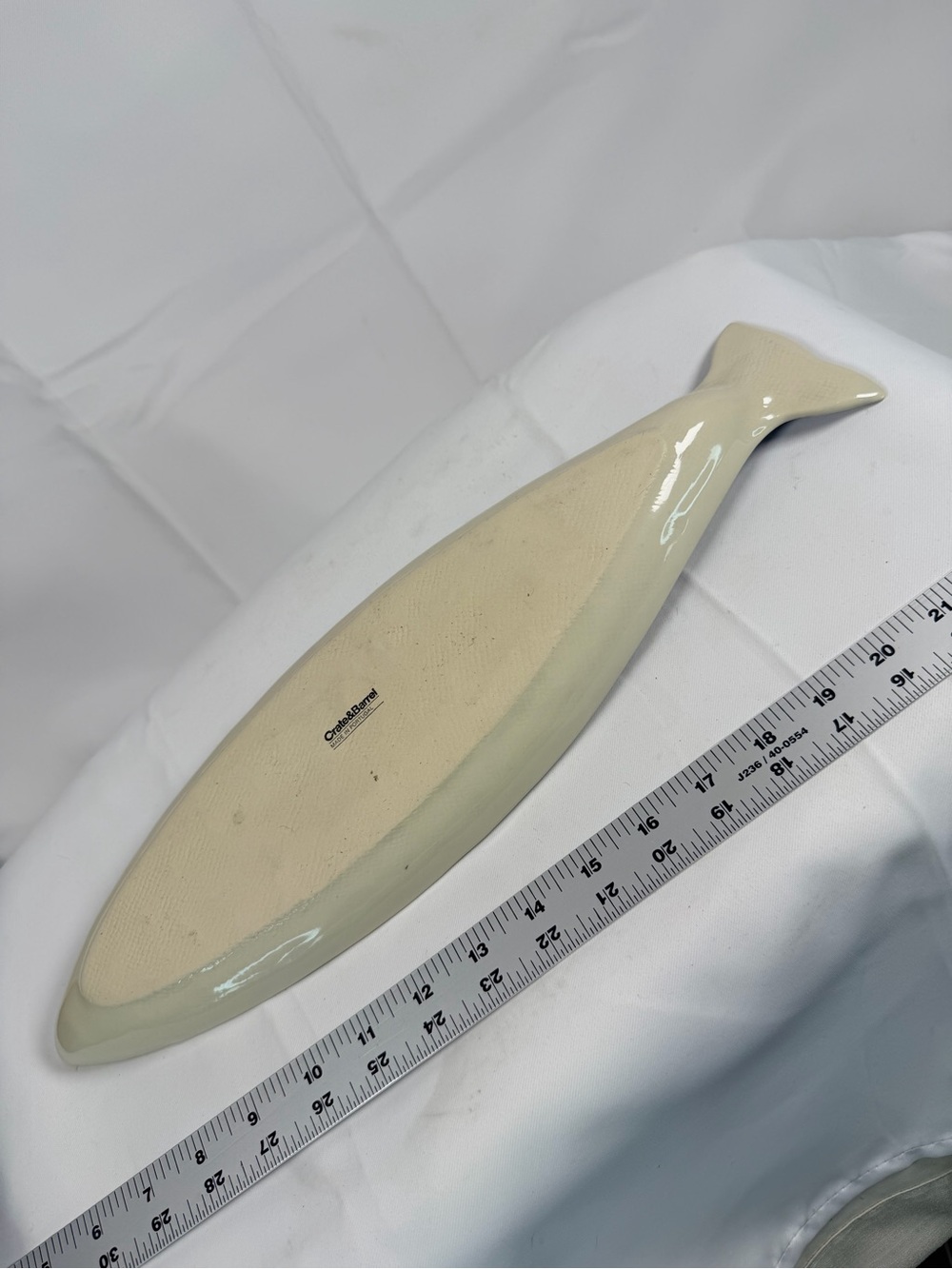 CRATE & BARREL Large Ceramic Dish Platter Fish Tropical Large Plate Nautical - Picture 10 of 11